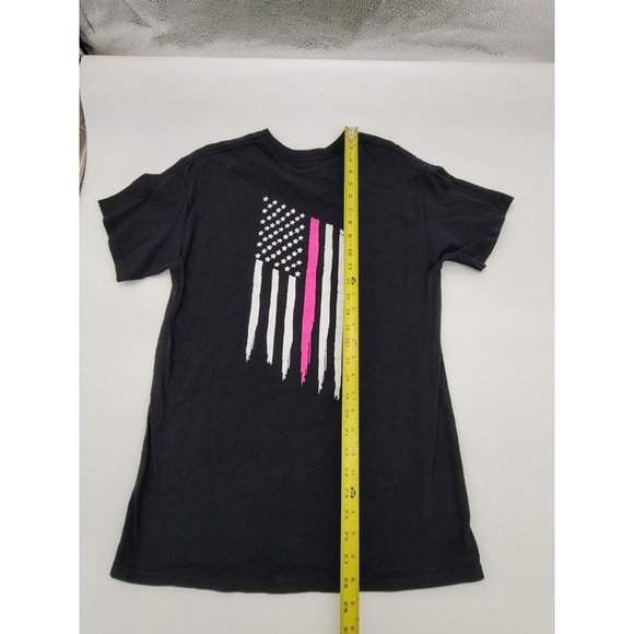 Harley Davidson T-Shirt Size MED Black/Pink Line FLAG  Mancuso Houston Texas - Picture 5 of 5